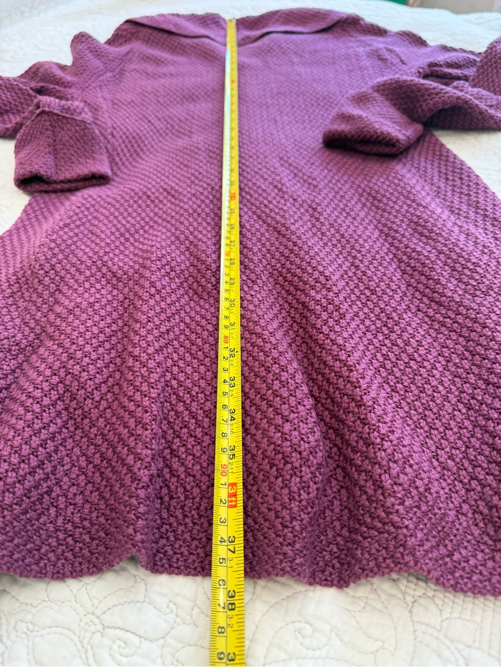 Patagonia Textured 100% Merino Wool Mulberry Long Button Down  Cardigan Sz XL - Picture 7 of 8